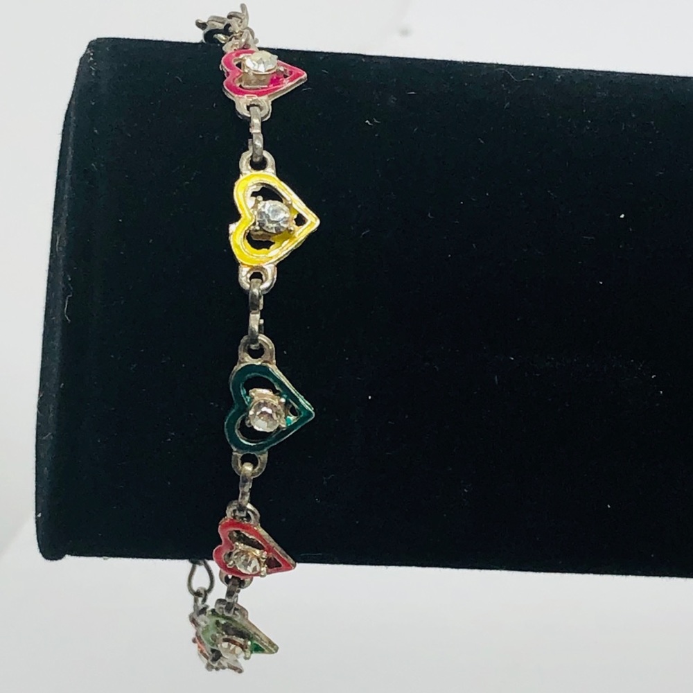 Vintage Rainbow Hearts Bracelet